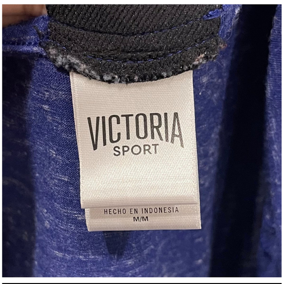 VICTORIA SPORT Blue Purple Long Sleeve Open Back T-Shirt - Picture 2 of 4